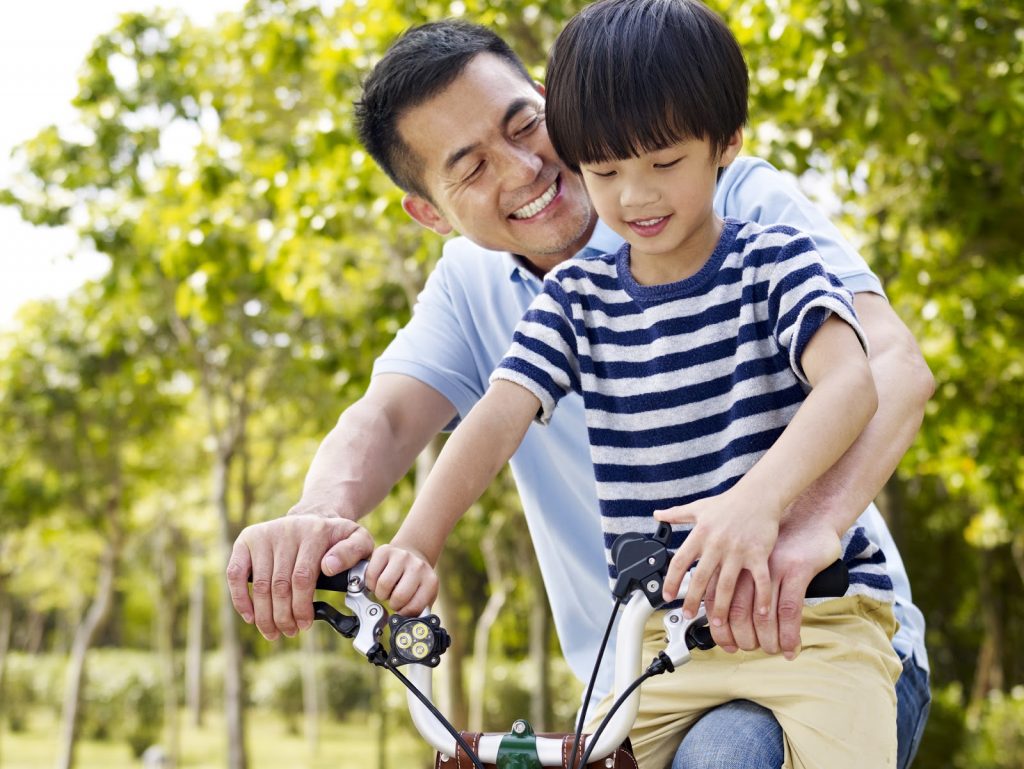 father and son cycling